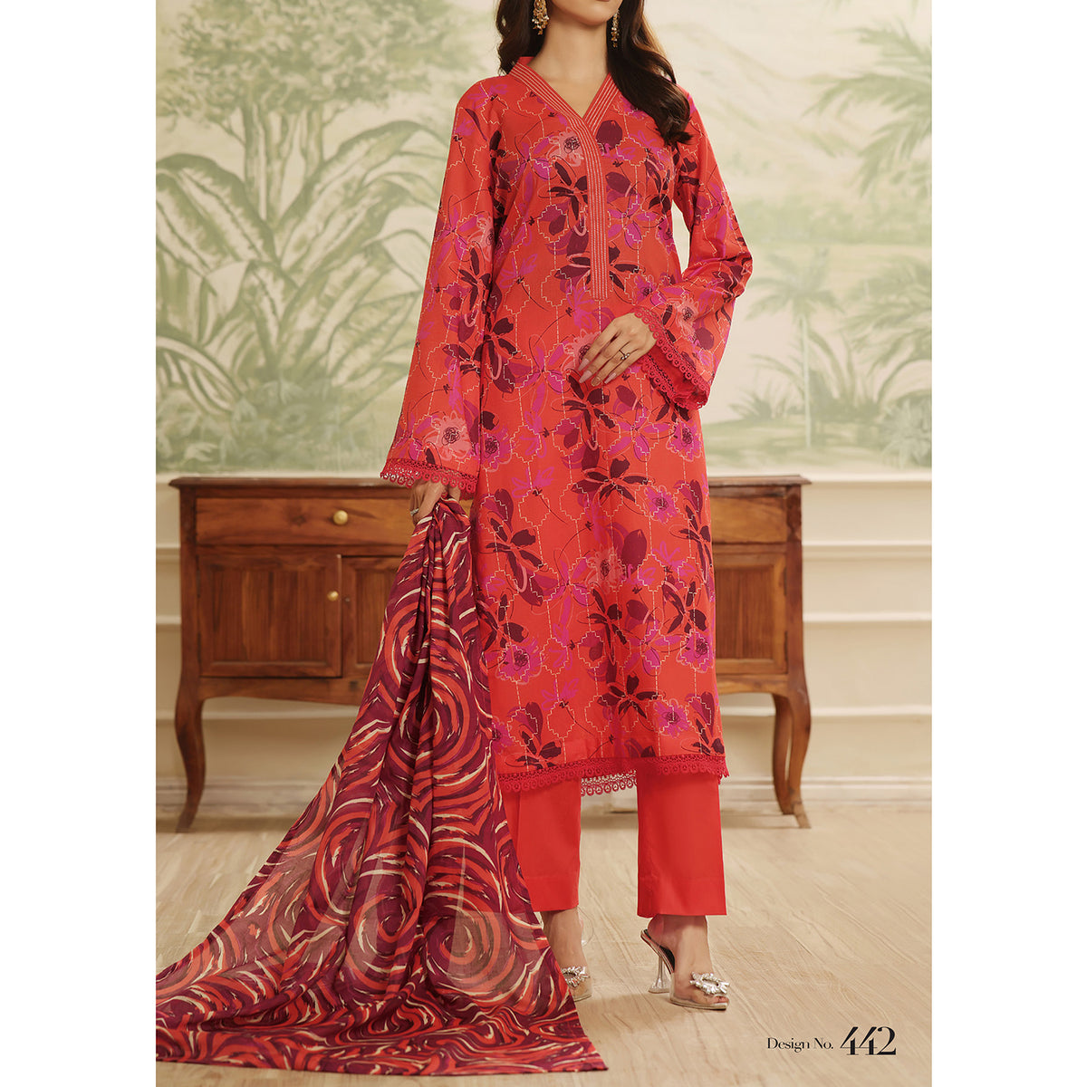 Sufinas By VS Textile Lawn Printed Unstitched 3 Pec Suit - 1142, Women, 3Pcs Shalwar Suit, VS Textile, Chase Value
