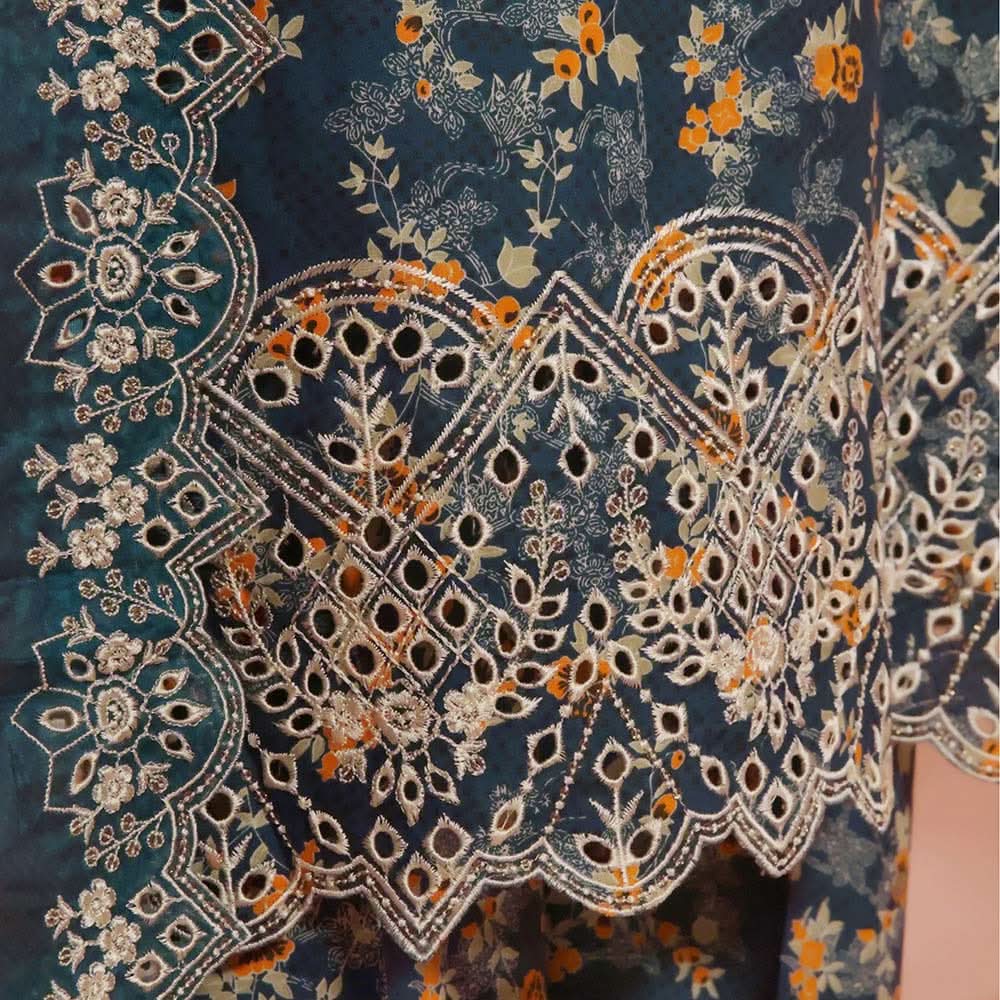Aiza & Momina Digital Printed Chikankari Embroidered Unstitched 3Pcs Suit - 45, Women, 3Pcs Shalwar Suit, VS Textile, Chase Value