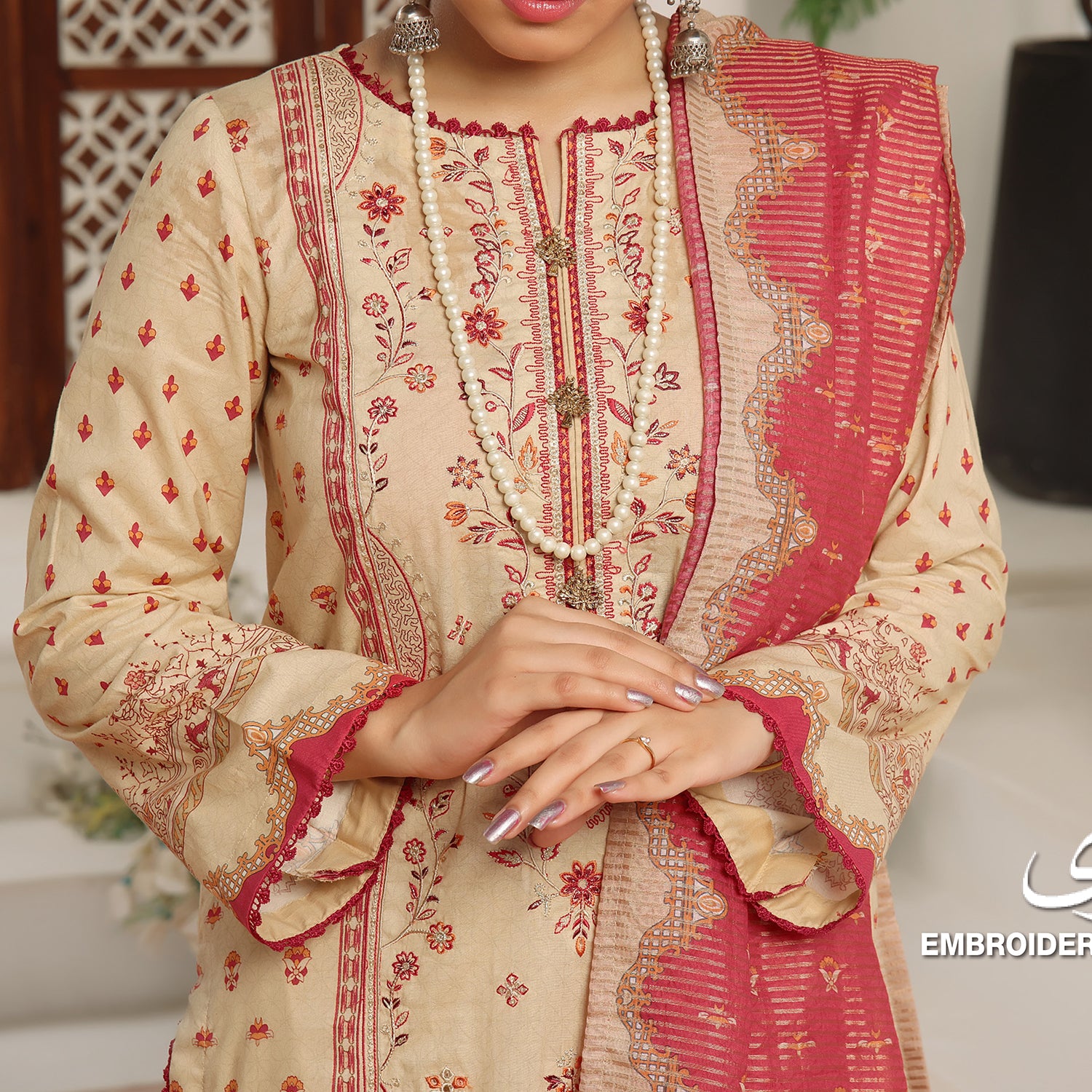 MISRI Embroidered Lawn By VS Textile 3-Piecs Unstitched Suit - 474, Women, 3Pcs Shalwar Suit, VS Textile, Chase Value