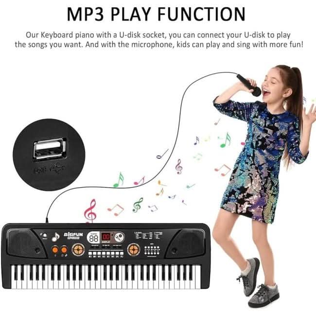 61 Keys BigFun Electronic Keyboard Piano With Mic, Musical Toys, Chase Value, Chase Value