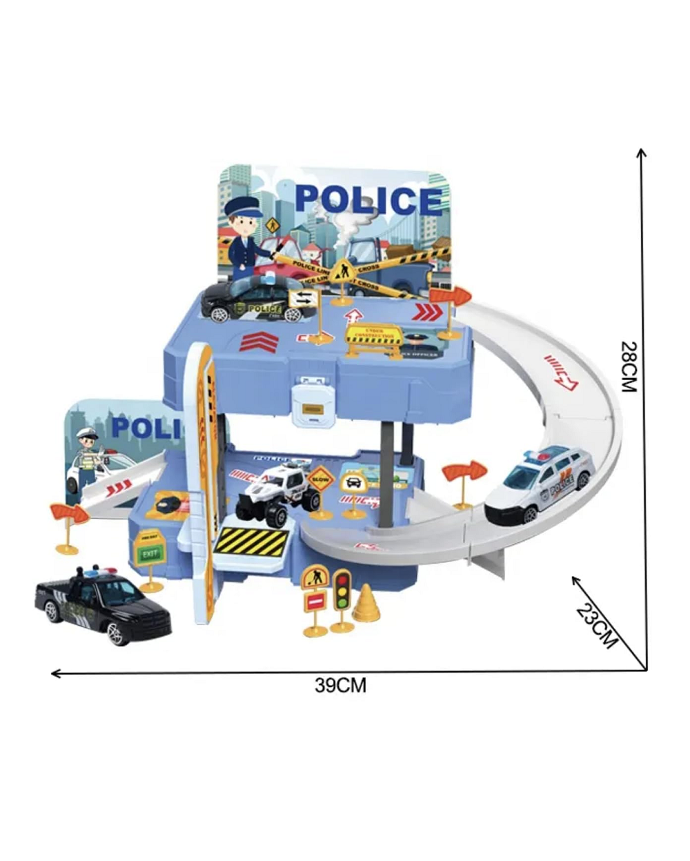 Police Parking Lot 31 Pcs with Die Cast Vehicle