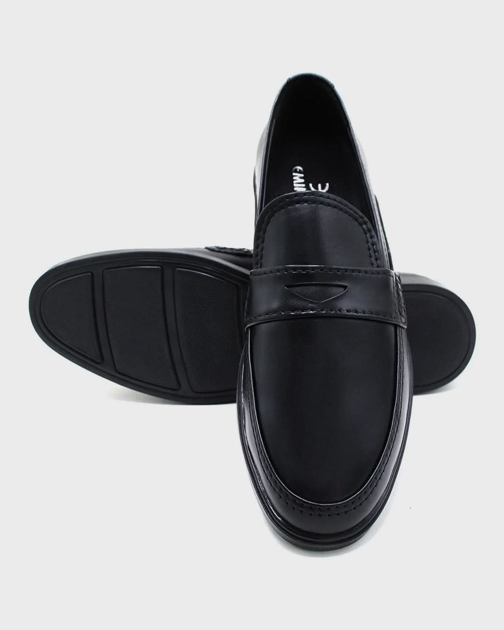 Eminent Men's Black Calf Leather Causal Loafers, Men's Casual Shoes, Eminent, Chase Value