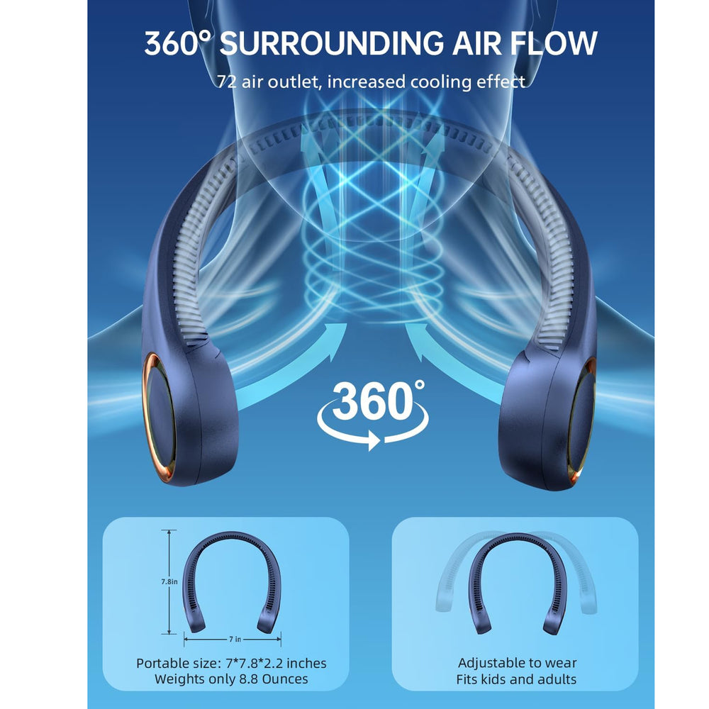 Portable Cooling Neck Fan USB Rechargeable Fan Indoor & Outdoor, Rechargeable Fan, Chase Value, Chase Value