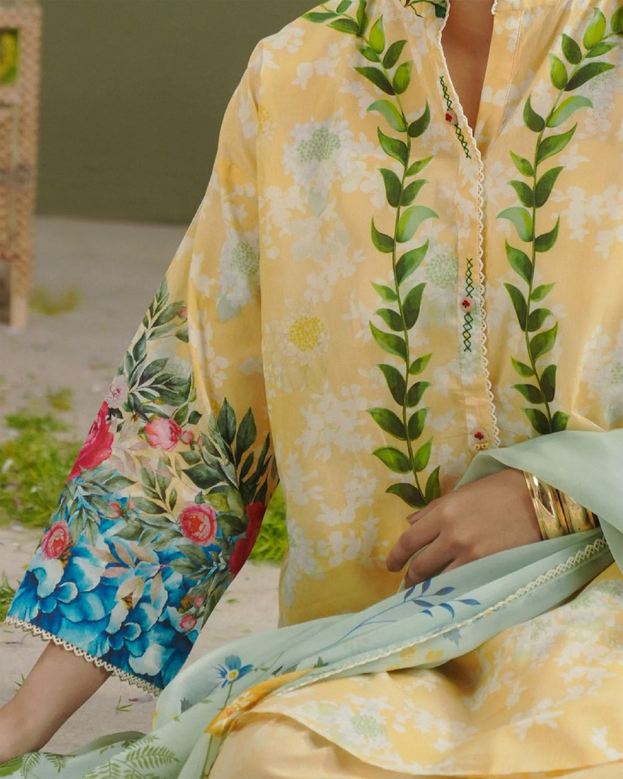 Women's Printed Suit 3-Pc - Inspired by Zara Shah Jahan - 9