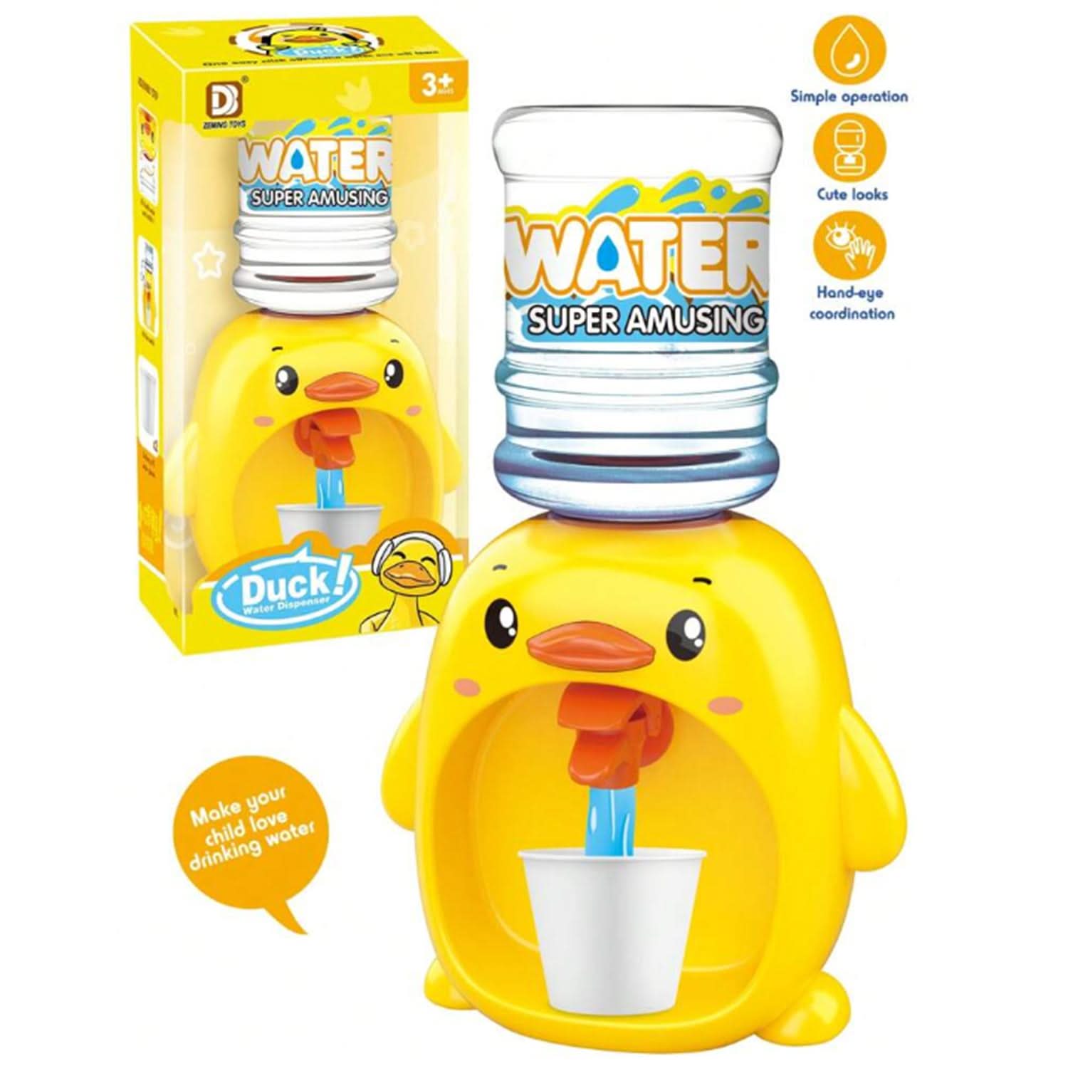 Duck Water Dispenser - Yellow, Kids Cosmetic & Kitchen Sets, Chase Value, Chase Value
