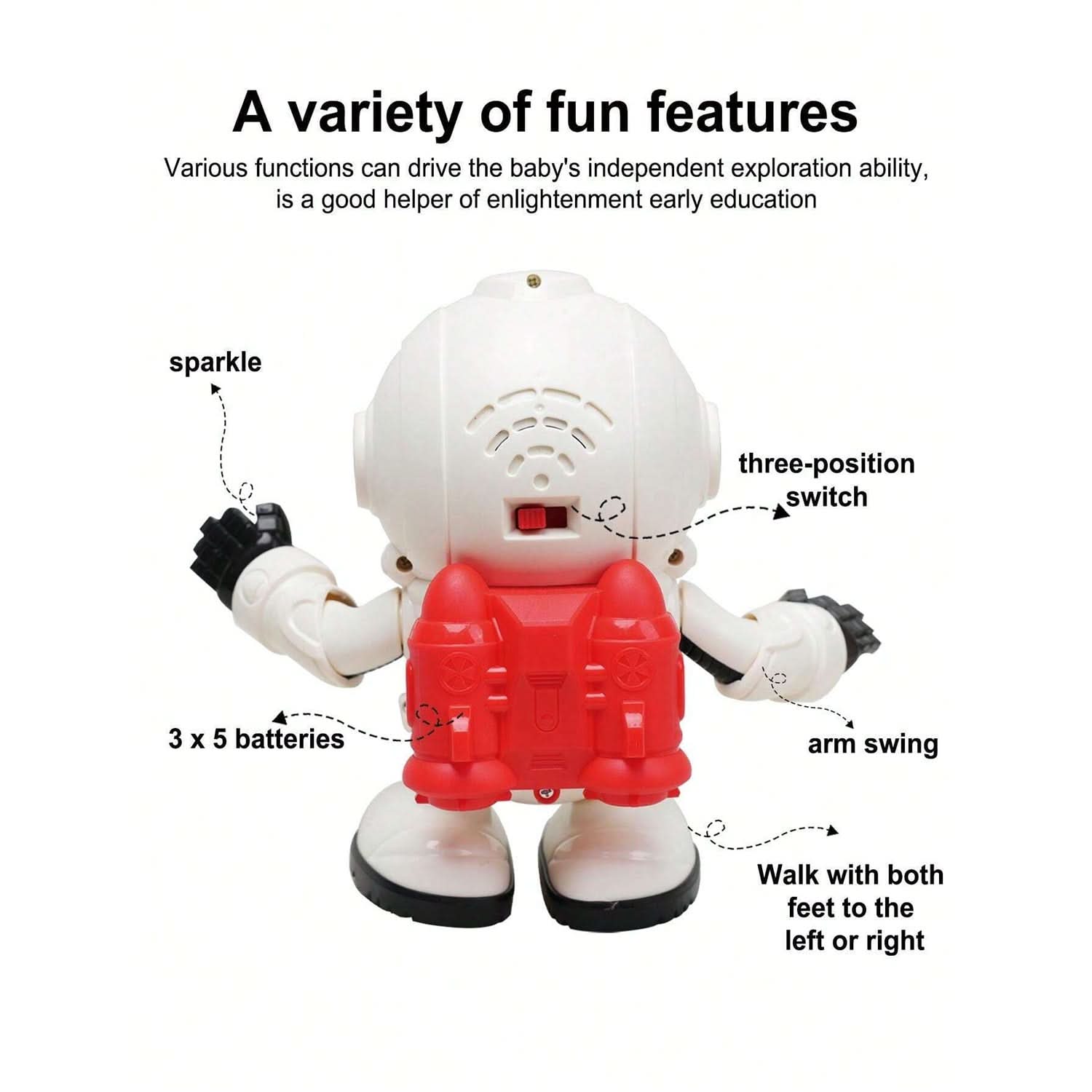 Robot Toys For Kids 360 Spinning Music Dancing - Multi Color, Remote Control, Chase Value, Chase Value