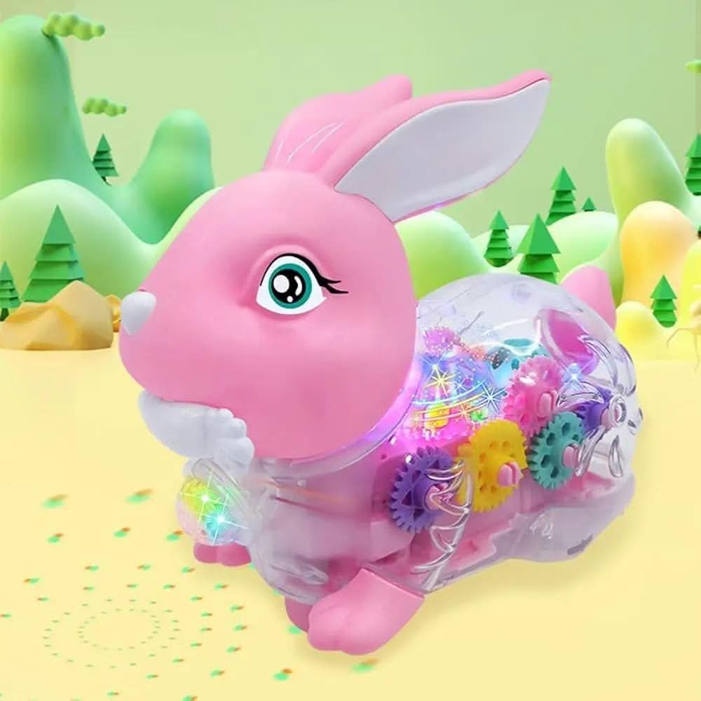 Gear Rabbit With Light & Music - Pink, Battery Operated Toys, Chase Value, Chase Value