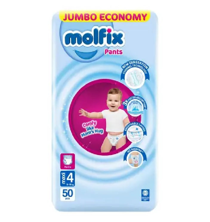 Molfix Pants CC UV Maxi 50s Jumbo, Diapers & Wipes, Molfix, Chase Value