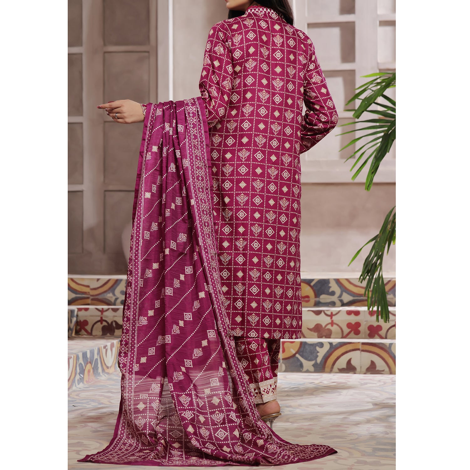 VS AIZA & MOMINA Printed Chikankari Embroidered Unstitched 3Pcs Suit - 137, Women, 3Pcs Shalwar Suit, VS Textile, Chase Value
