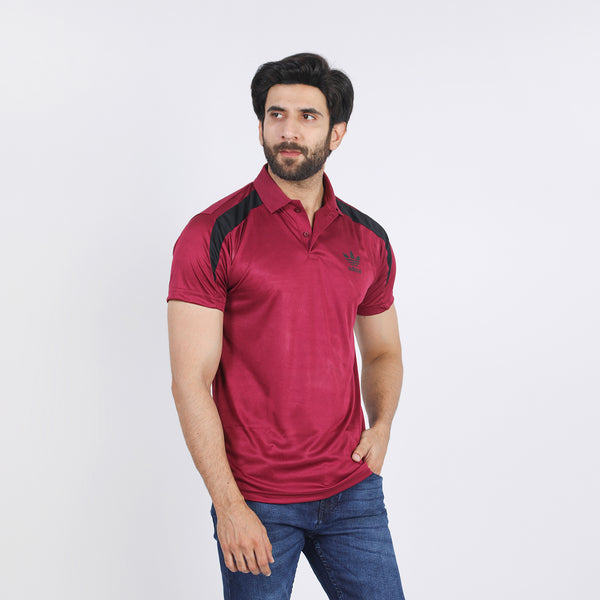 Men's Half Sleeves Polo T-Shirt - Maroon