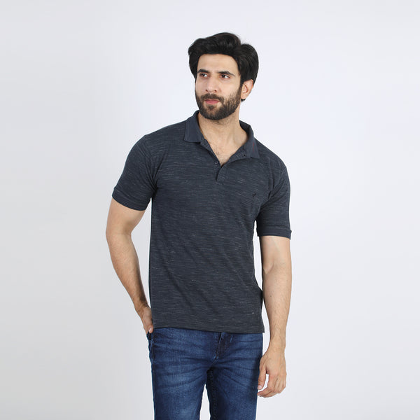 Men's Half Sleeves Polo T-Shirt - Black
