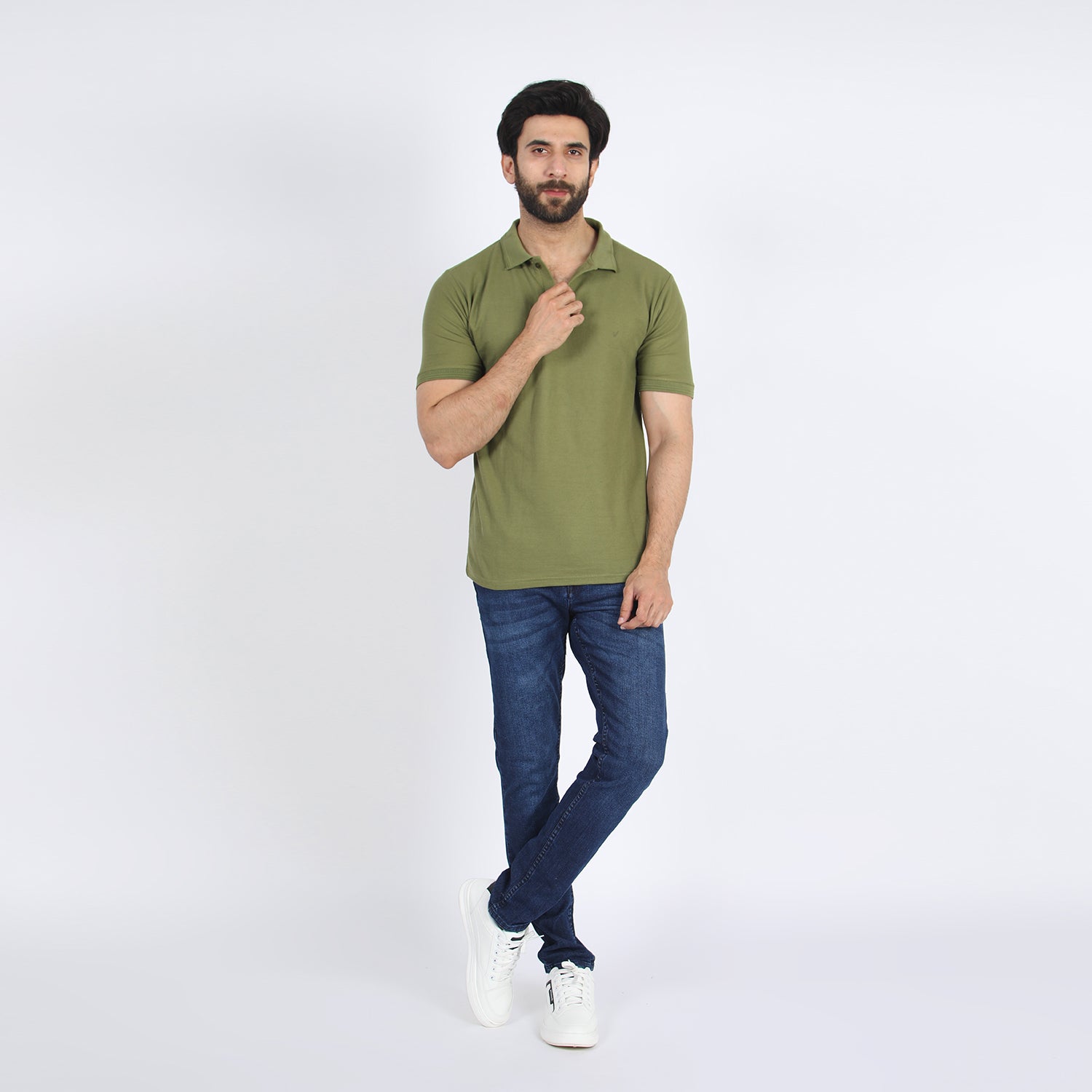 Men's Half Sleeves Polo T-Shirt - Olive, Men's T-Shirts & Polos, Chase Value, Chase Value