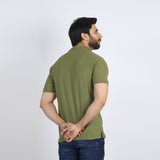 Men's Half Sleeves Polo T-Shirt - Olive, Men's T-Shirts & Polos, Chase Value, Chase Value