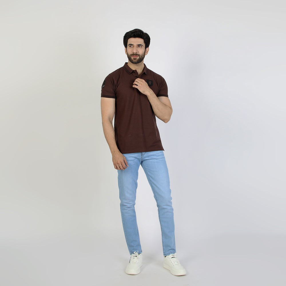 Men's Half Sleeves T-Shirt - Dark Brown, Men's T-Shirts & Polos, Chase Value, Chase Value