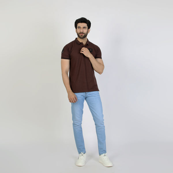 Men's Half Sleeves T-Shirt - Dark Brown