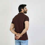 Men's Half Sleeves T-Shirt - Dark Brown, Men's T-Shirts & Polos, Chase Value, Chase Value