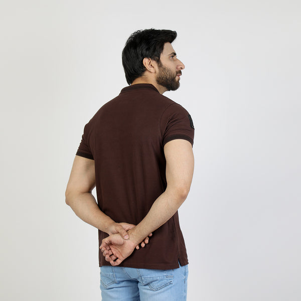 Men's Half Sleeves T-Shirt - Dark Brown