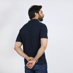Men's Half Sleeves Polo T-Shirt - Navy Blue