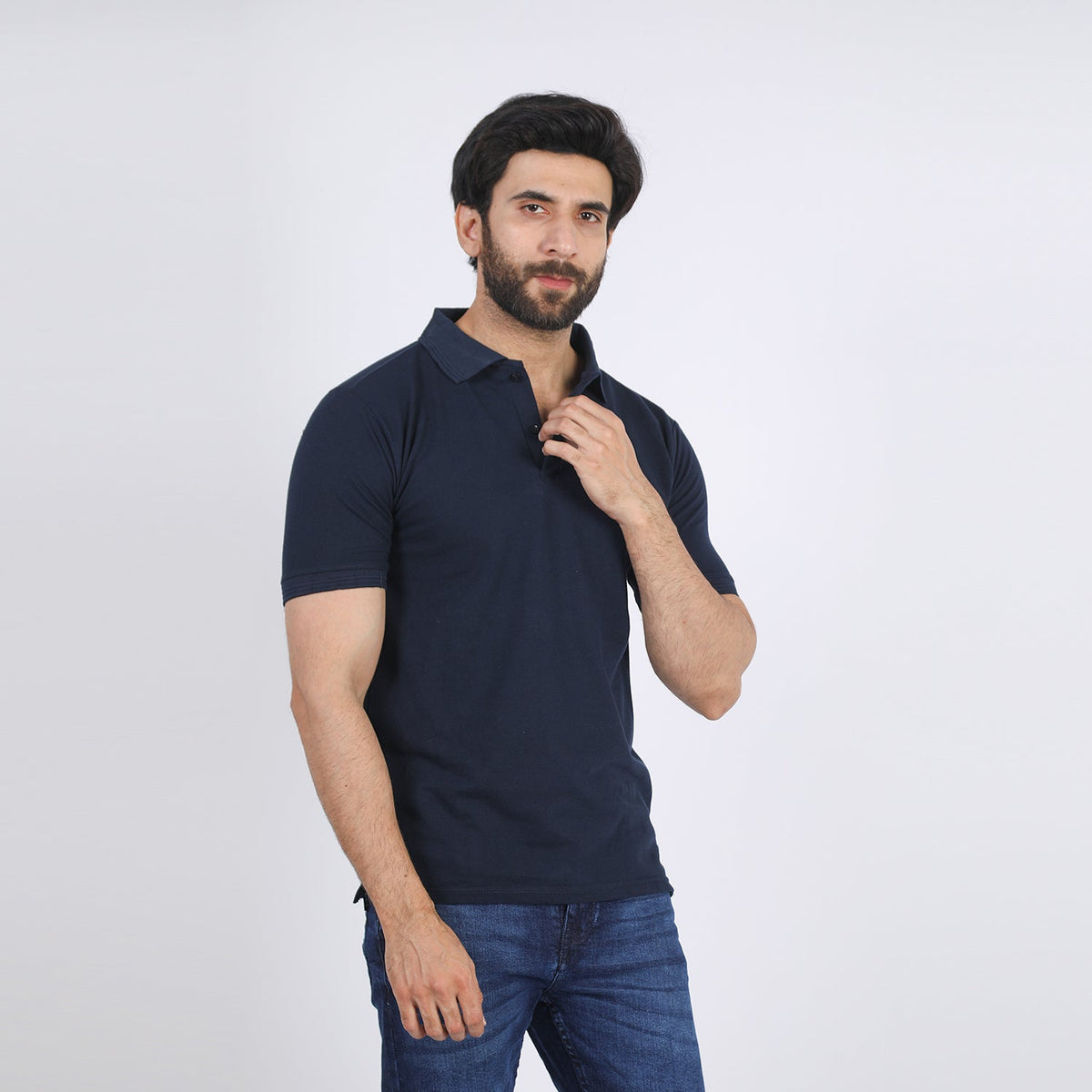 Men's Half Sleeves Polo T-Shirt - Navy Blue, Men's T-Shirts & Polos, Chase Value, Chase Value