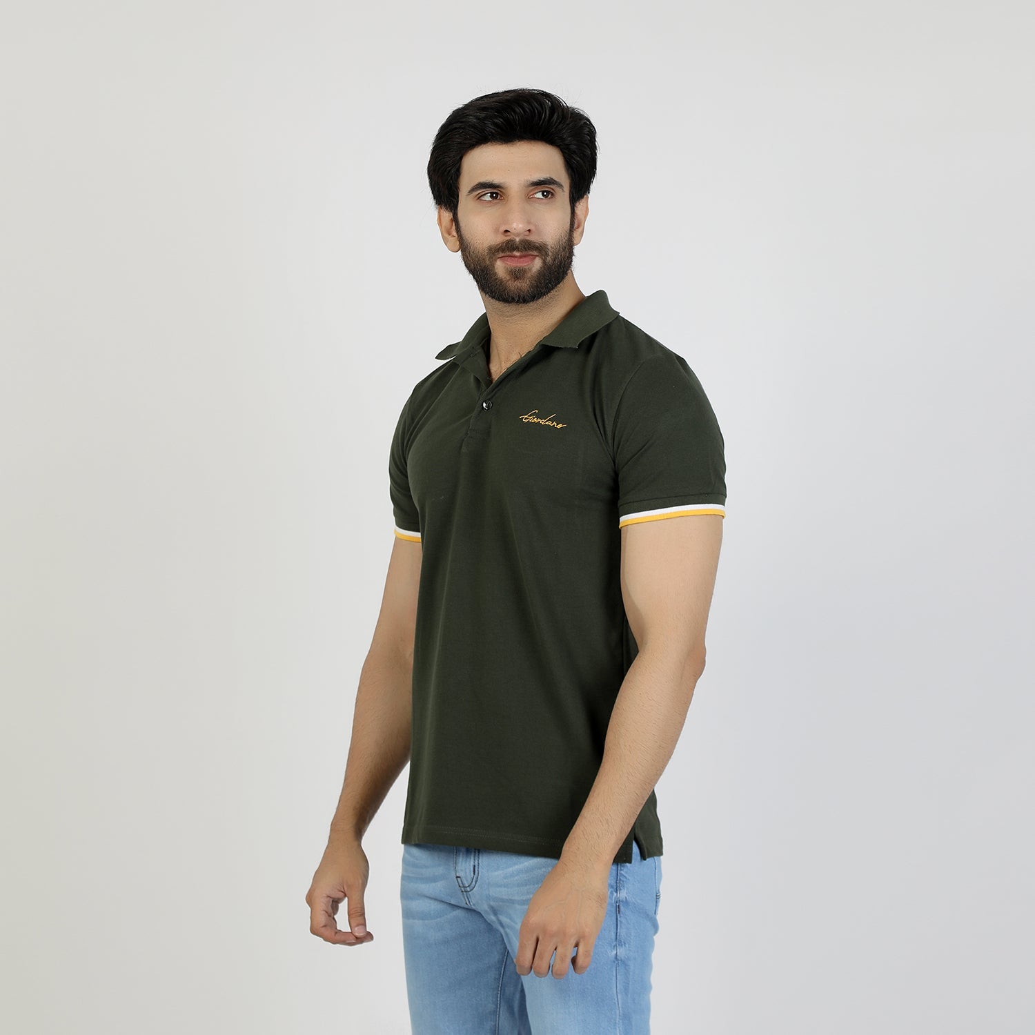 Men's Half Sleeves Polo T-Shirt - Olive Green, Men's T-Shirts & Polos, Chase Value, Chase Value