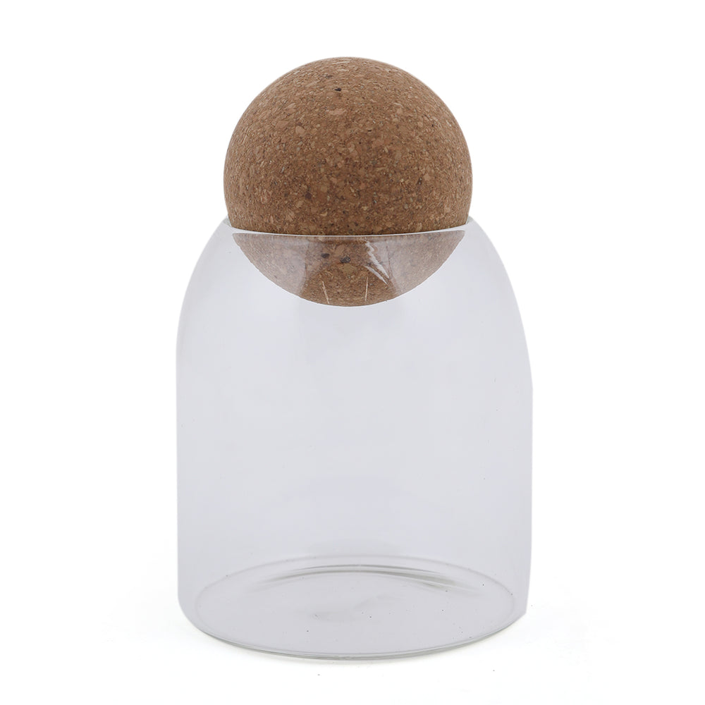 Glass Jar With Fiber Ball Lid Small O1 - White, Storage Boxes, Chase Value, Chase Value