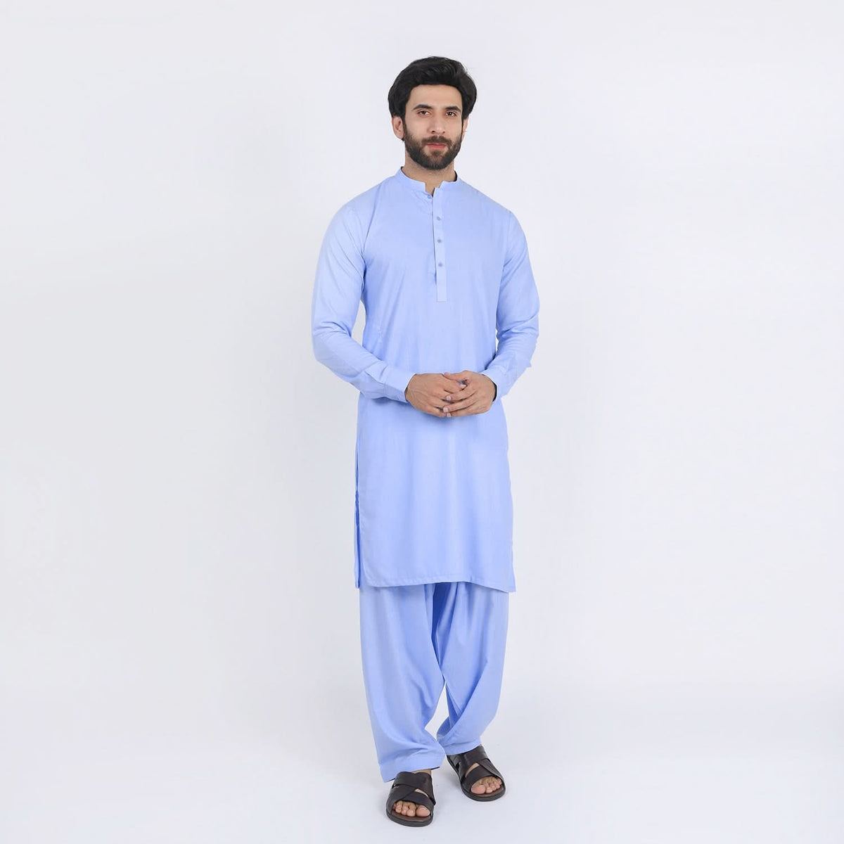 Men's Slim Fit Kurta Shalwar Suit - Blue, Men's Shalwar Kameez, Chase Value, Chase Value