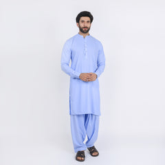 Men's Slim Fit Kurta Shalwar Suit - Blue