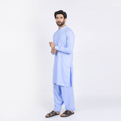 Men's Slim Fit Kurta Shalwar Suit - Blue