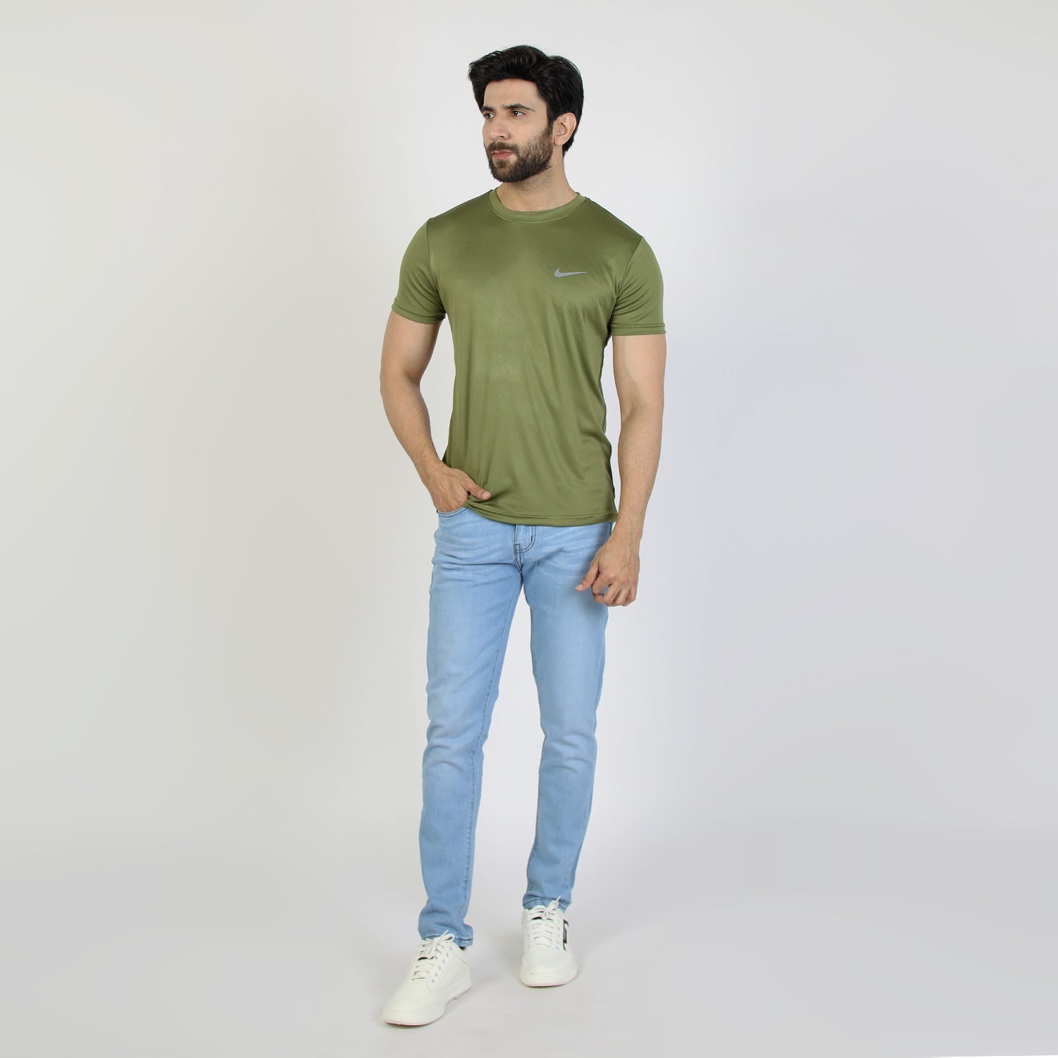 Men's Half Sleeves Round Neck T-Shirt - Green, Men's T-Shirts & Polos, Chase Value, Chase Value