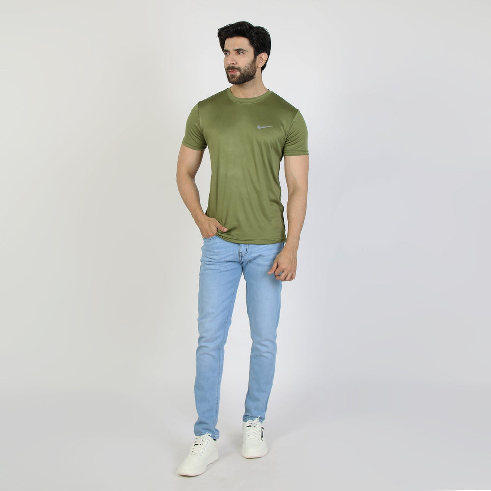 Men's Half Sleeves Round Neck T-Shirt - Green, Men's T-Shirts & Polos, Chase Value, Chase Value