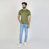Men's Half Sleeves Round Neck T-Shirt - Green, Men's T-Shirts & Polos, Chase Value, Chase Value