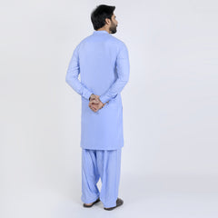 Men's Slim Fit Kurta Shalwar Suit - Blue
