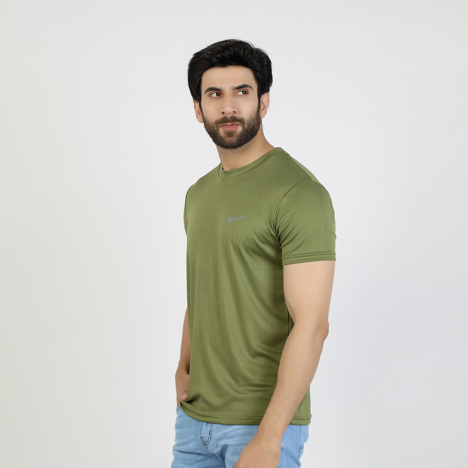 Men's Half Sleeves Round Neck T-Shirt - Green, Men's T-Shirts & Polos, Chase Value, Chase Value