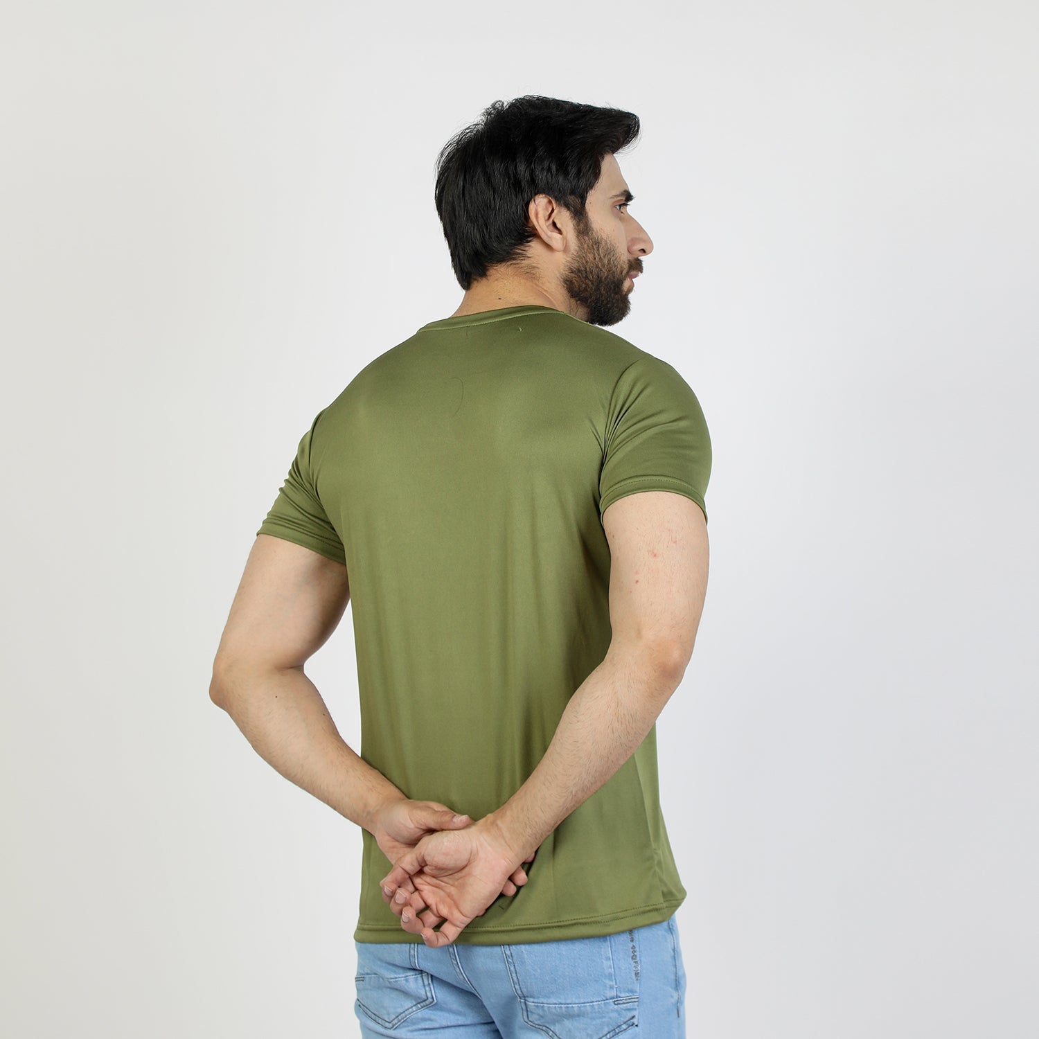 Men's Half Sleeves Round Neck T-Shirt - Green, Men's T-Shirts & Polos, Chase Value, Chase Value