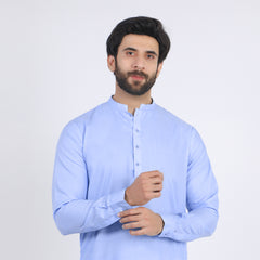 Men's Slim Fit Kurta Shalwar Suit - Blue