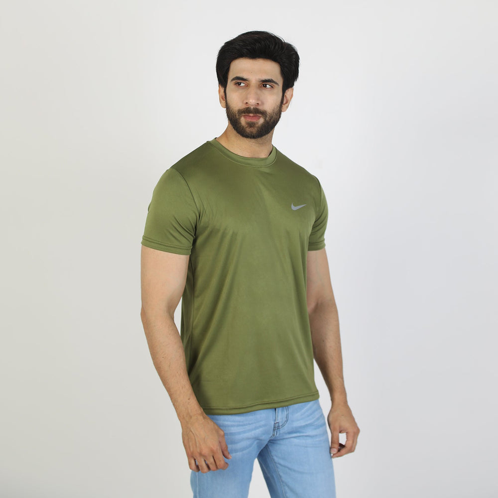 Men's Half Sleeves Round Neck T-Shirt - Green, Men's T-Shirts & Polos, Chase Value, Chase Value