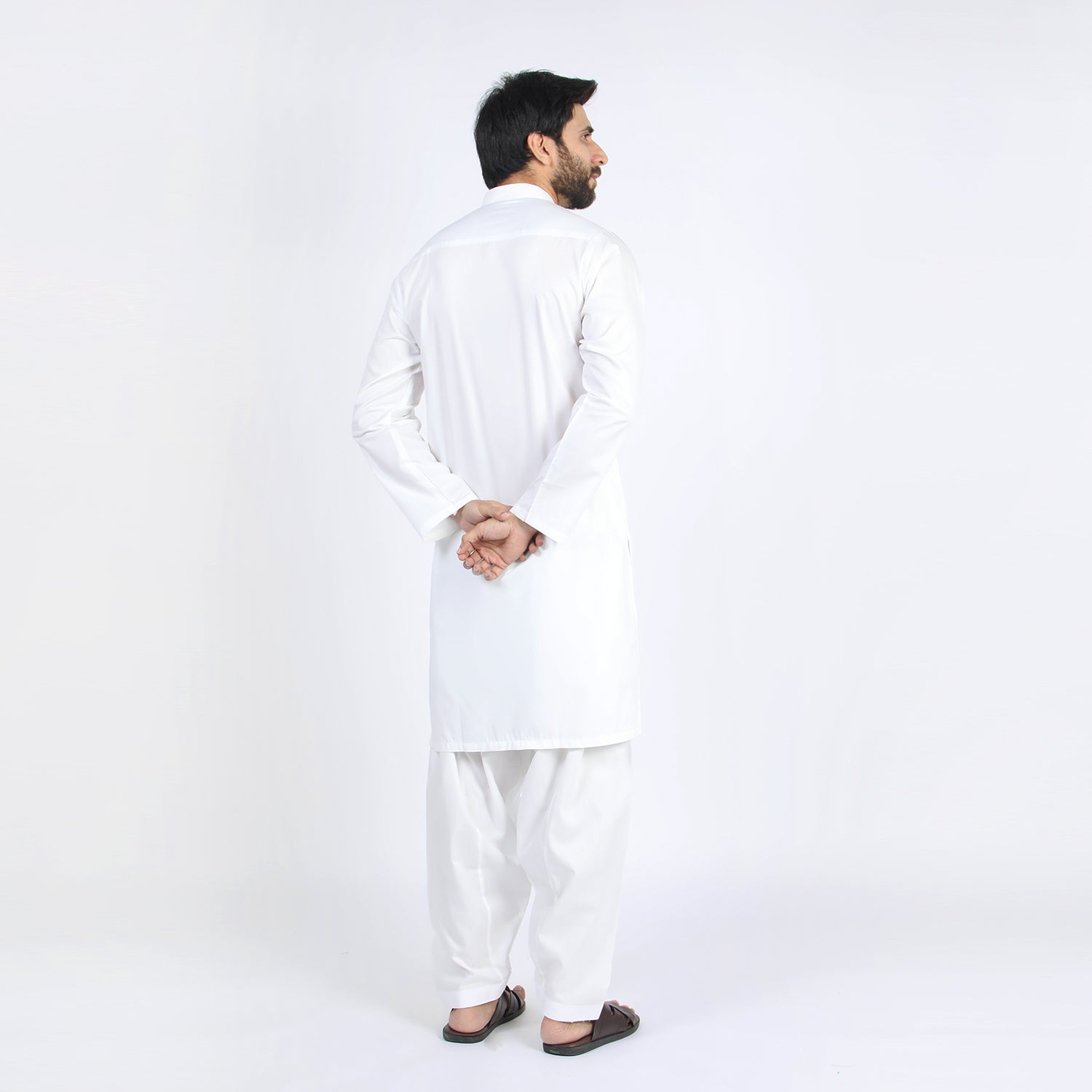 Men's Slim Fit Kurta Shalwar Suit - Off White, Men's Shalwar Kameez, Chase Value, Chase Value