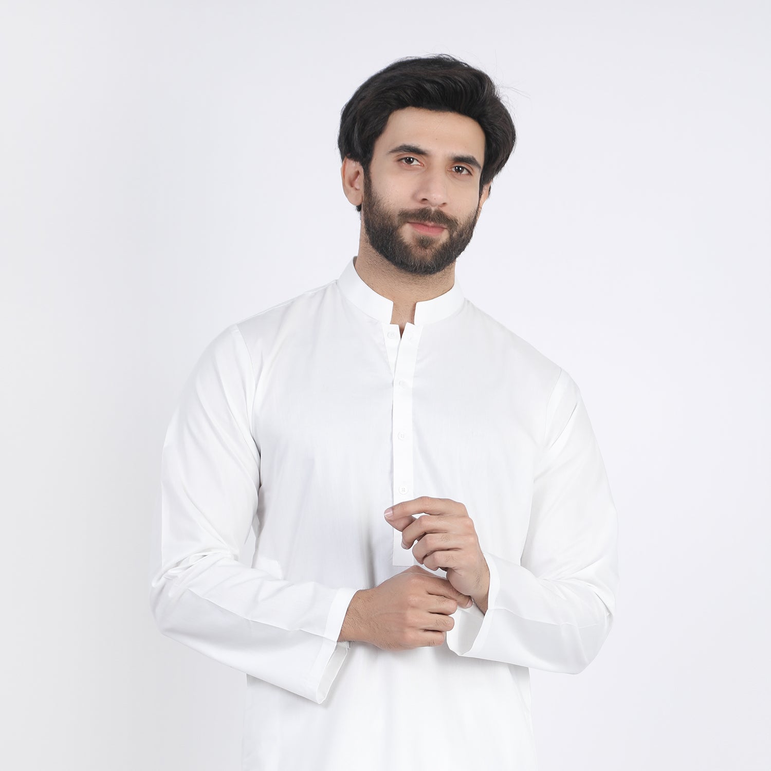 Men's Slim Fit Kurta Shalwar Suit - Off White, Men's Shalwar Kameez, Chase Value, Chase Value
