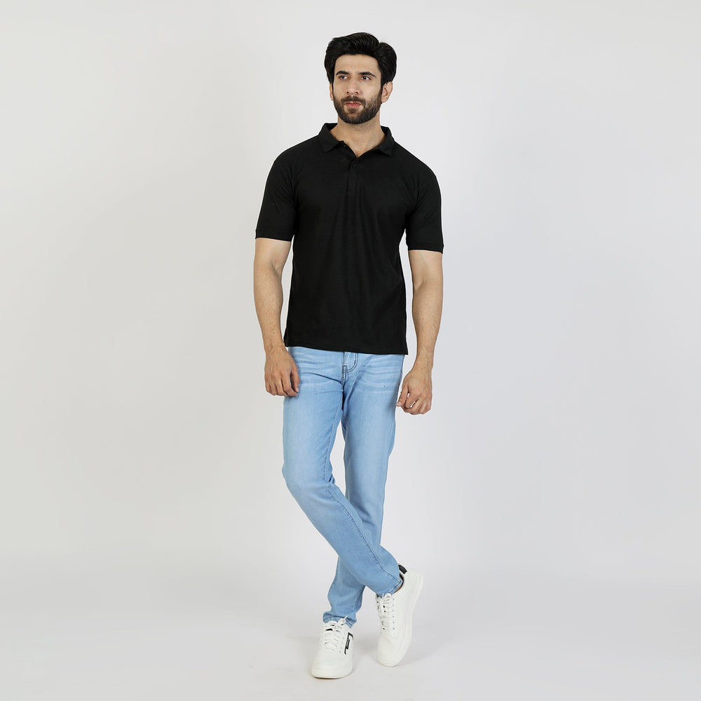 Men's Half Sleeves Polo T-Shirt - Black, Men's T-Shirts & Polos, Chase Value, Chase Value