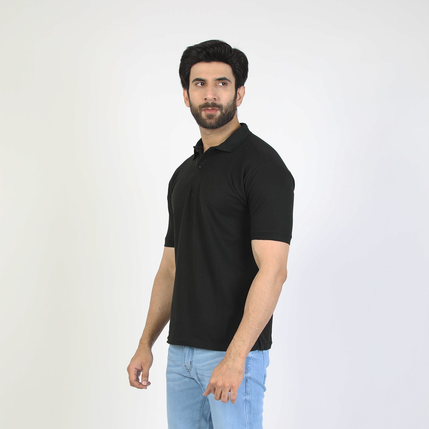 Men's Half Sleeves Polo T-Shirt - Black, Men's T-Shirts & Polos, Chase Value, Chase Value
