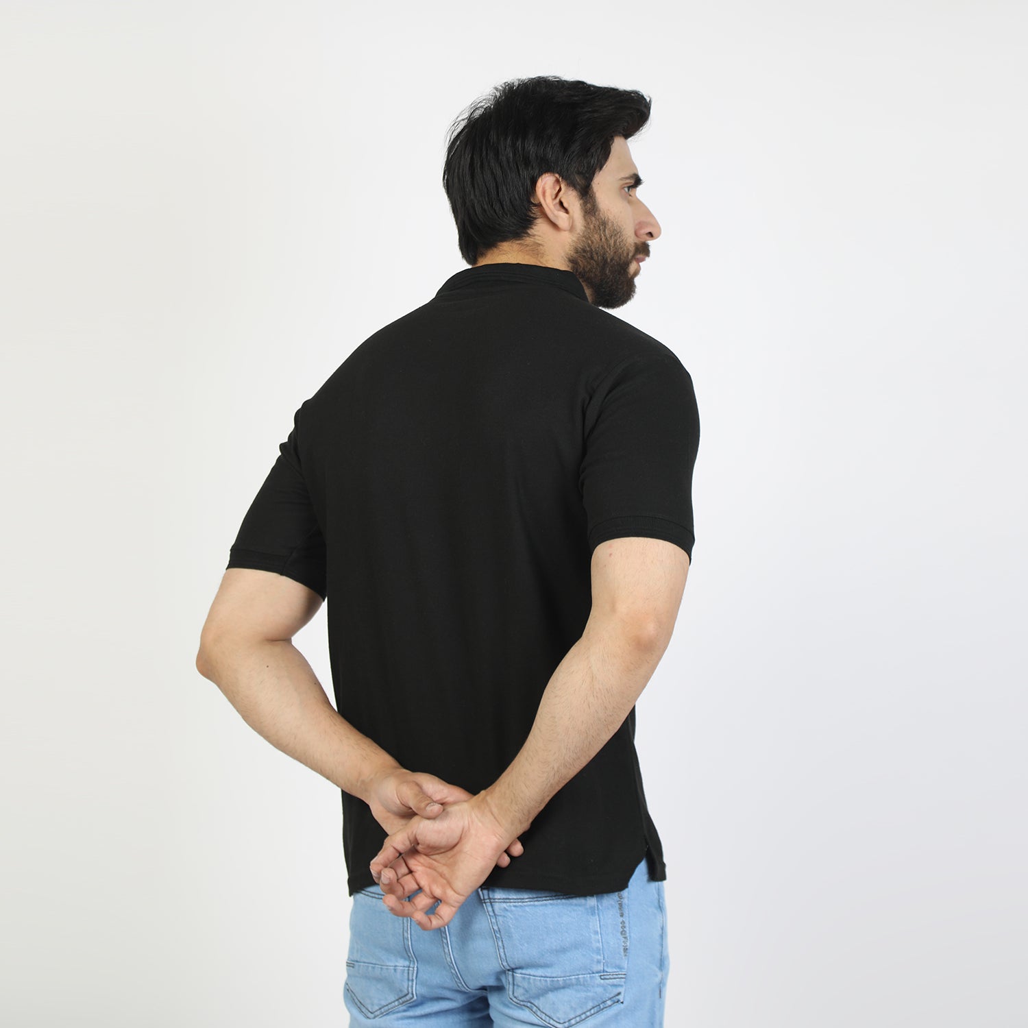 Men's Half Sleeves Polo T-Shirt - Black, Men's T-Shirts & Polos, Chase Value, Chase Value