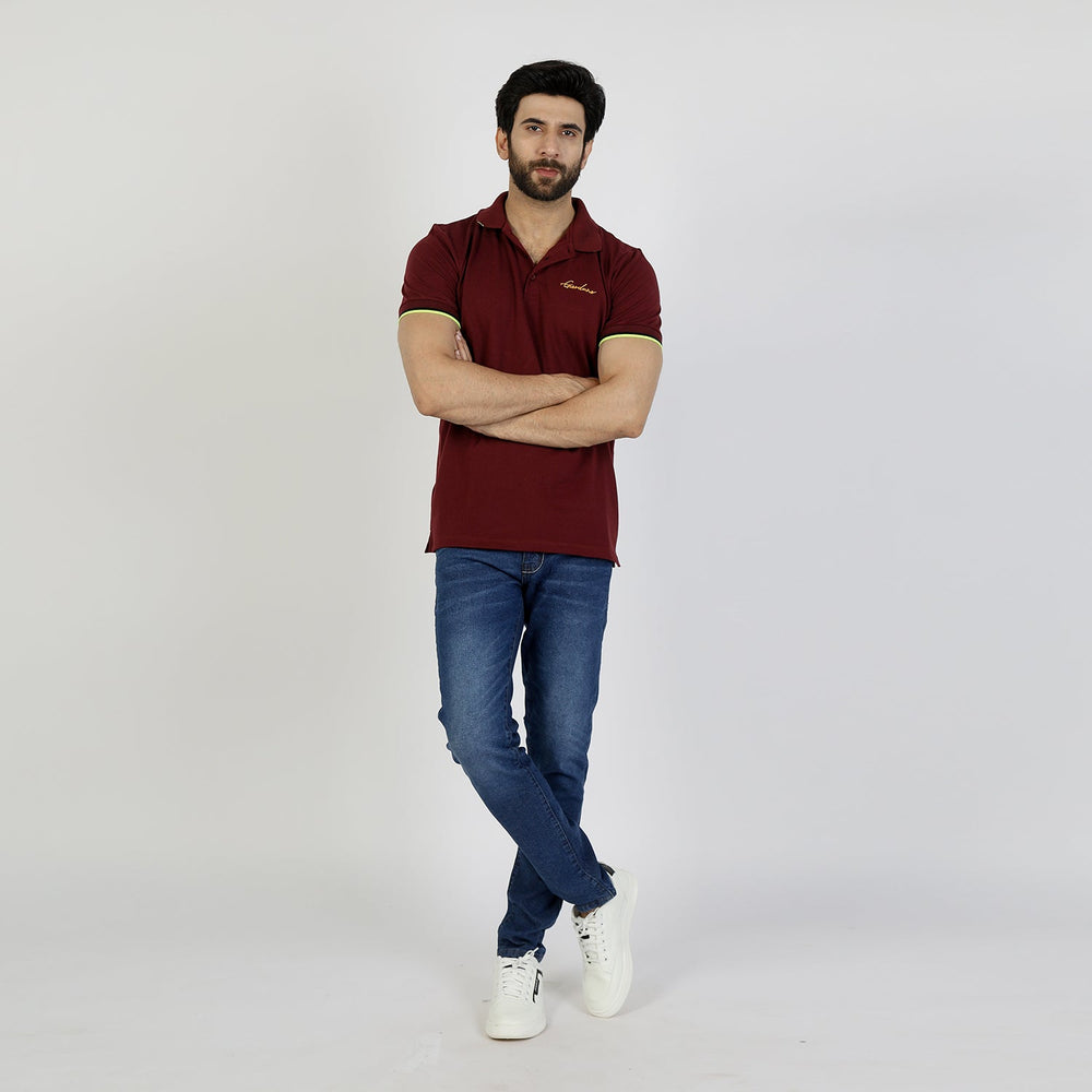 Men's Half Sleeves Polo T-Shirt - Maroon, Men's T-Shirts & Polos, Chase Value, Chase Value