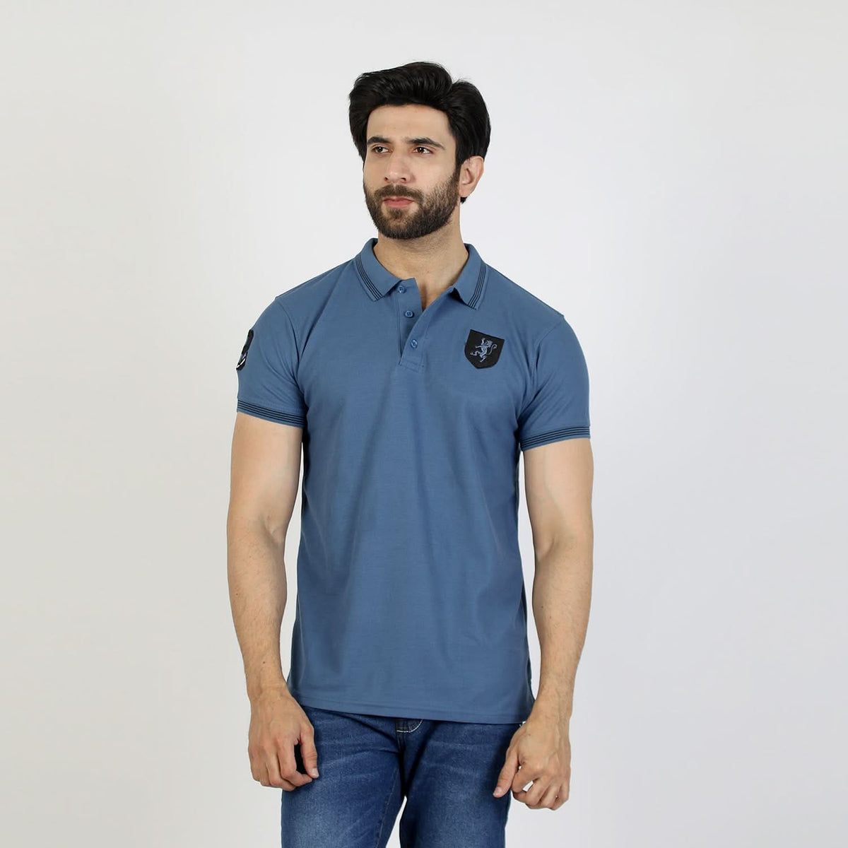 Men's Half Sleeves T-Shirt - Steel Blue, Men's T-Shirts & Polos, Chase Value, Chase Value