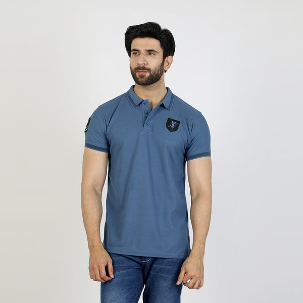 Men's Half Sleeves T-Shirt - Steel Blue