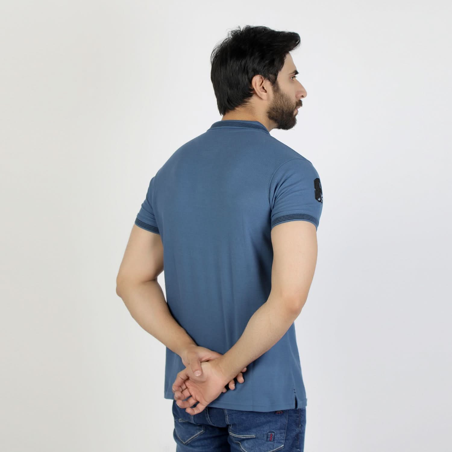Men's Half Sleeves T-Shirt - Steel Blue, Men's T-Shirts & Polos, Chase Value, Chase Value