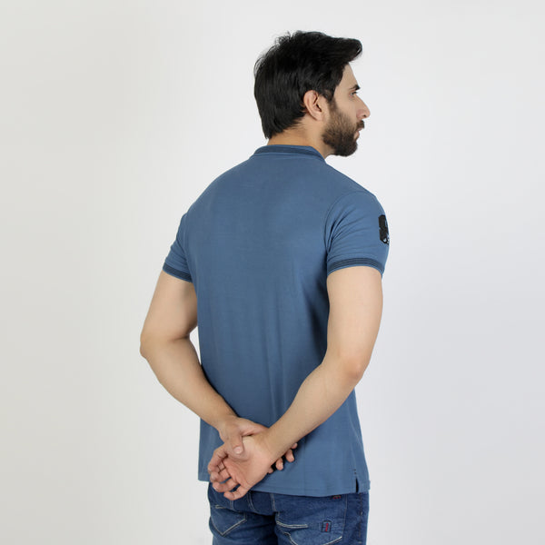 Men's Half Sleeves T-Shirt - Steel Blue