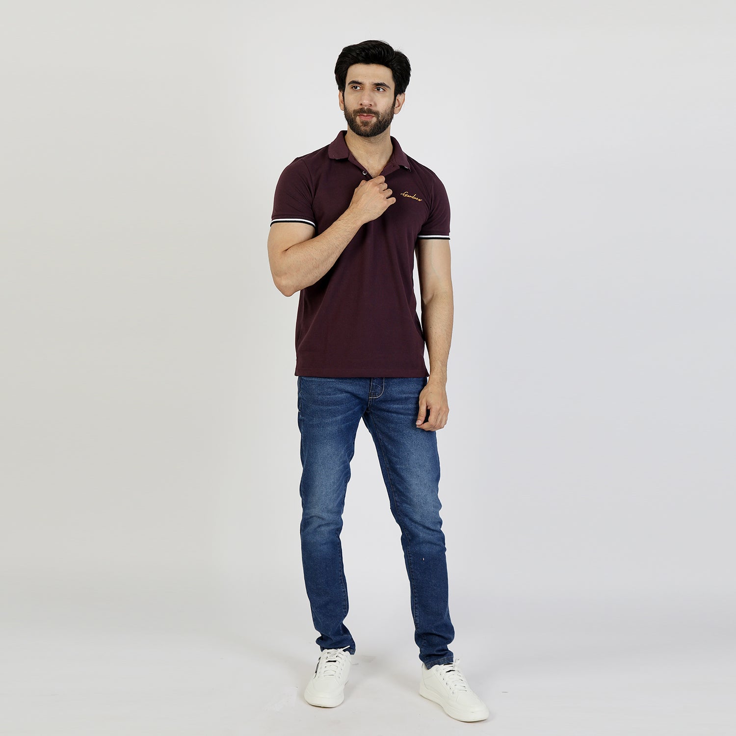 Men's Half Sleeves Polo T-Shirt - Purple, Men's T-Shirts & Polos, Chase Value, Chase Value