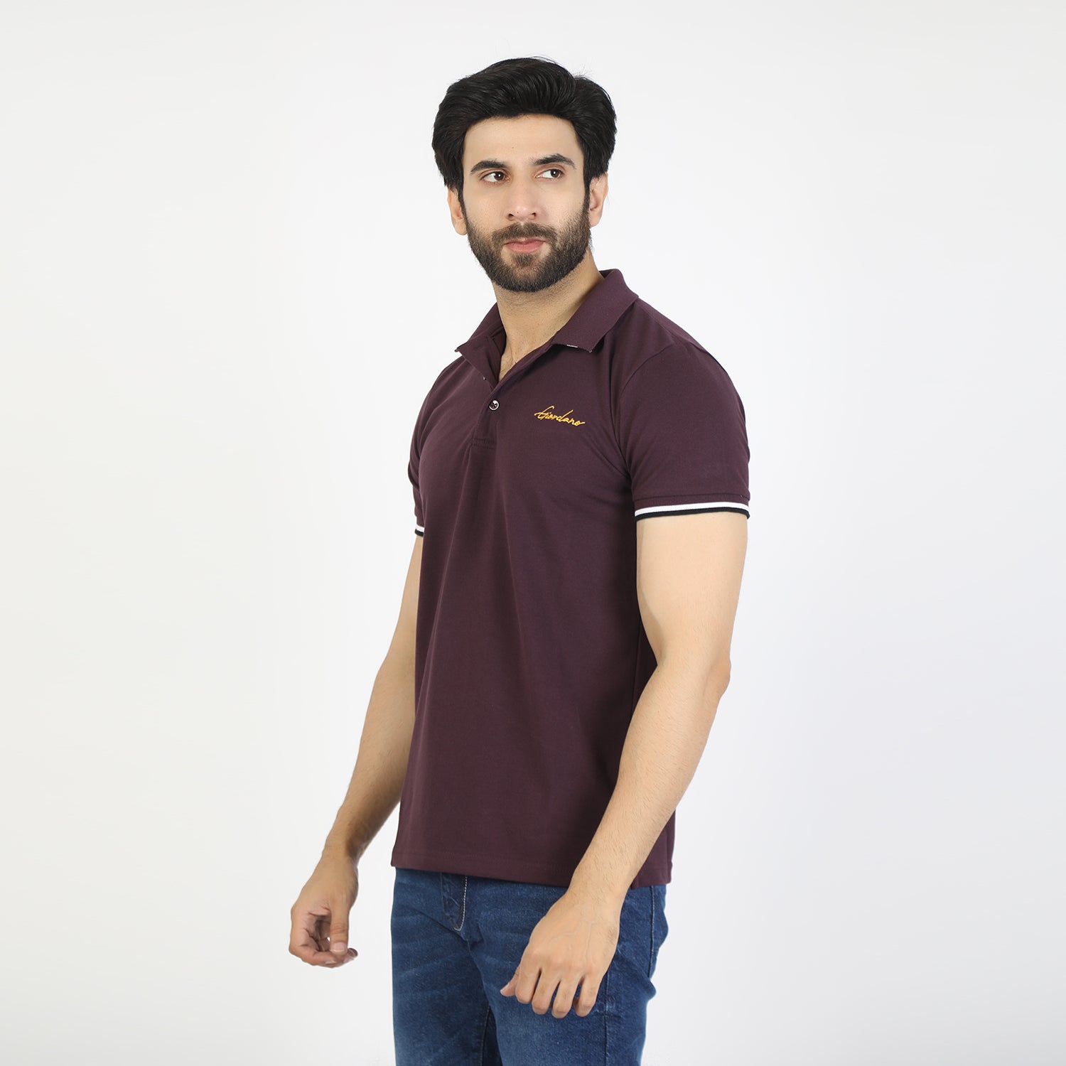 Men's Half Sleeves Polo T-Shirt - Purple, Men's T-Shirts & Polos, Chase Value, Chase Value