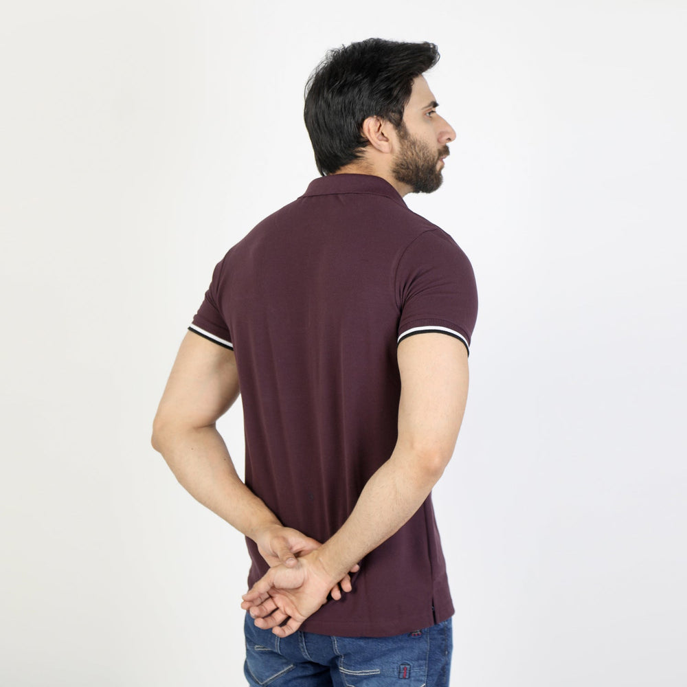 Men's Half Sleeves Polo T-Shirt - Purple, Men's T-Shirts & Polos, Chase Value, Chase Value
