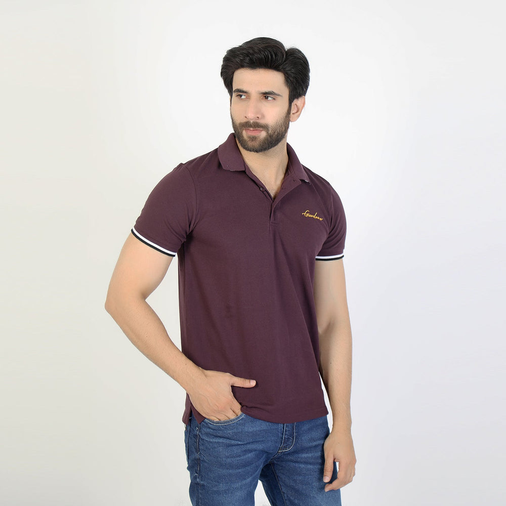Men's Half Sleeves Polo T-Shirt - Purple, Men's T-Shirts & Polos, Chase Value, Chase Value